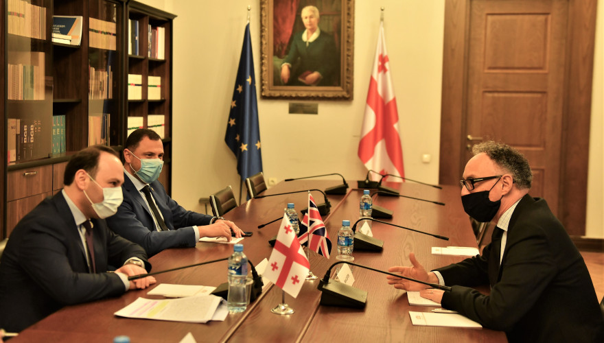 Meeting of Anri Okhanashvili with UK Ambassador, Mark Clayton