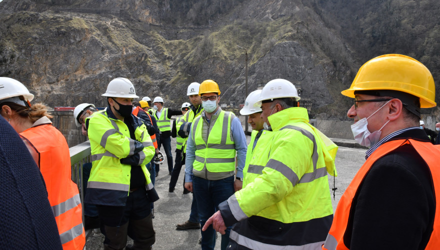 Members of Sector Economy and Economic Policy Committee Inspecting Ongoing Works on Enguri HPP