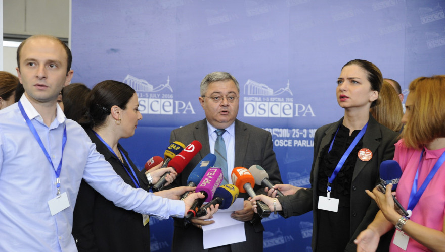 The Comment by the Speaker, Mr. David Usupashvili concerning the draft resolution adopted at the OSCE PA General Committee on Political Affairs and Security