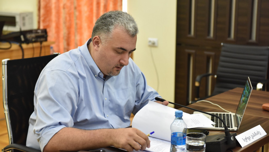 The Interim Fact Finding Commission hearing the representatives of the Prosecutor’s Office, Mikhel Shakulashvili and Giorgi Gabodze