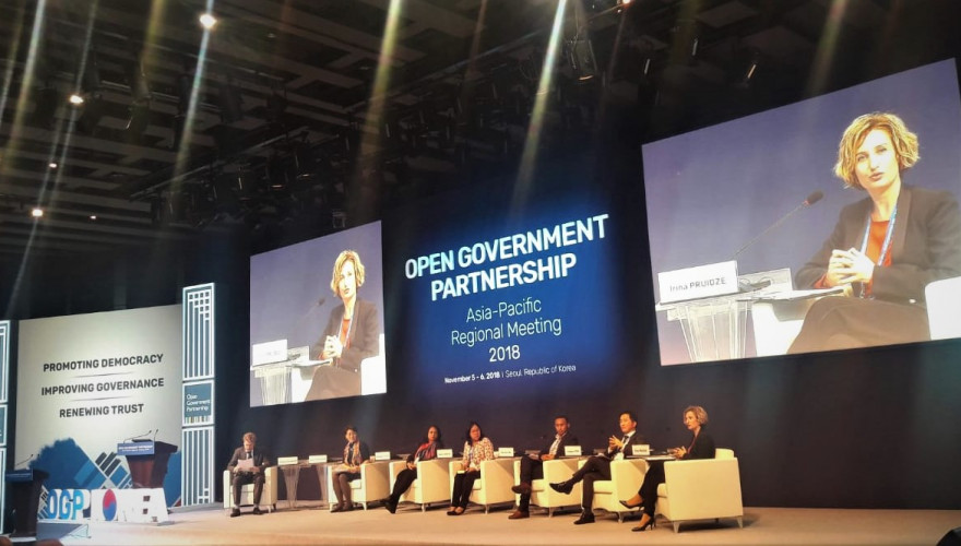 Irina Pruidze participating in the Open Government Partnership Asia-Pacific Regional Meeting