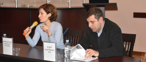 The meeting of Irina Pruidze with the students of Samtskhe-Javakheti State University in Akhaltsikhe within public awareness campaign on open Parliament