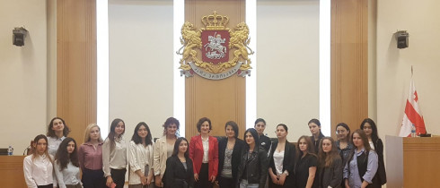 The meeting of Irina Pruidze with the Students Parliament Members