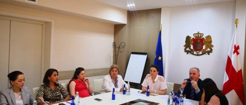 Guguli Magradze attending the sitting of the Inter-Agency Commission for Gender Equality, Violence against Women and Domestic Violence