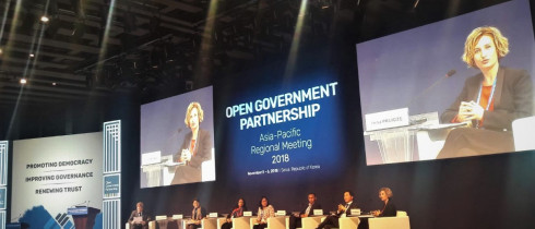 Irina Pruidze participating in the Open Government Partnership Asia-Pacific Regional Meeting